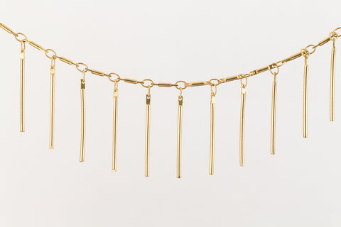 Matte Gold 25mm Bar Drop Chain #CC134-General Bead