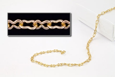 2mm x 4mm Matte Gold Peanut Chain CC150-General Bead