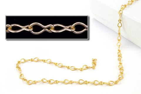 3mm x 4mm Matte Gold Drop Link Chain CC151-General Bead