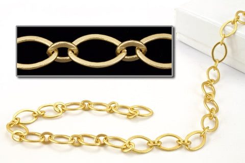 5mm x 9mm Matte Gold Flat Oval Chain CC161-General Bead