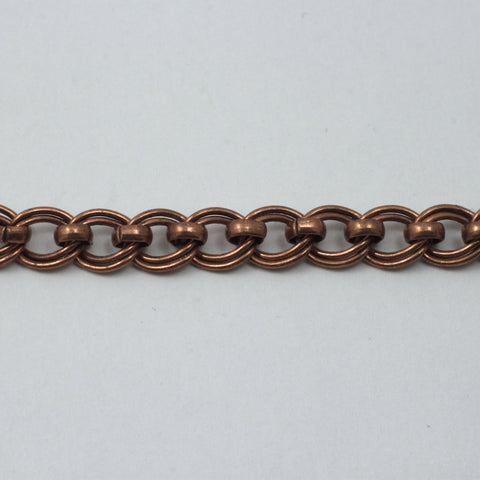 Antique Copper 7mm x 6mm Double Oval Chain CC169-General Bead