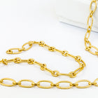 Matte Gold 6.4mm x 3mm Textured Oval Chain CC174-General Bead