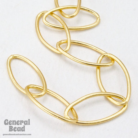 8mm x 16.5mm Matte Gold Oval Link Chain CC209-General Bead