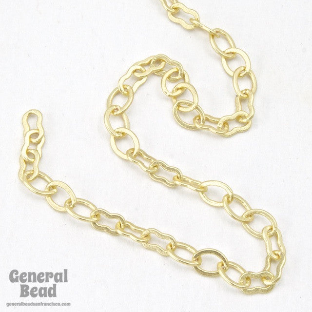 5mm x 3mm Matte Gold Delicate Oval/Peanut Link Chain CC213