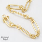 17.7mm x 6mm Matte Gold Stretched Oval Chain CC216-General Bead