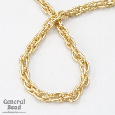 3mm Matte Gold Textured and Plain Rope Chain CC217-General Bead