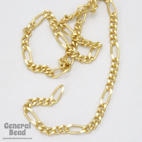 6.2mm x 2.5mm Matte Gold Figaro Chain CC222-General Bead