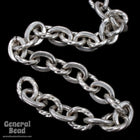 7.5mm x 5.5mm Antique Silver Plain and Twist Link Chain CC237-General Bead