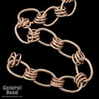 Bright Copper 19mm x 12mm and 10mm x 8mm Textured Link Chain-General Bead