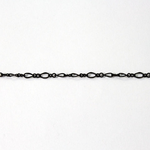3mm x 2.5mm Matte Black Figaro Chain CC90-General Bead