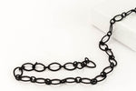 Matte Black, 9mm x 6mm Textured Ovals Chain CC140-General Bead