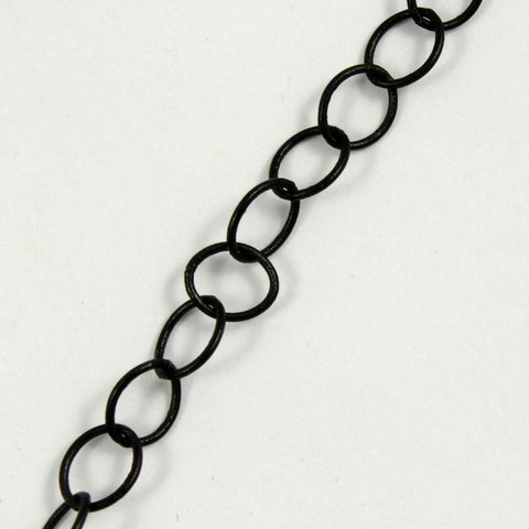 Matte Black, 6mm x 5mm Fine Oval Cable Chain CC149-General Bead