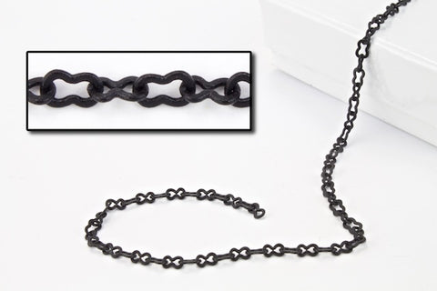 2mm x 4mm Matte Black Peanut Chain CC150-General Bead