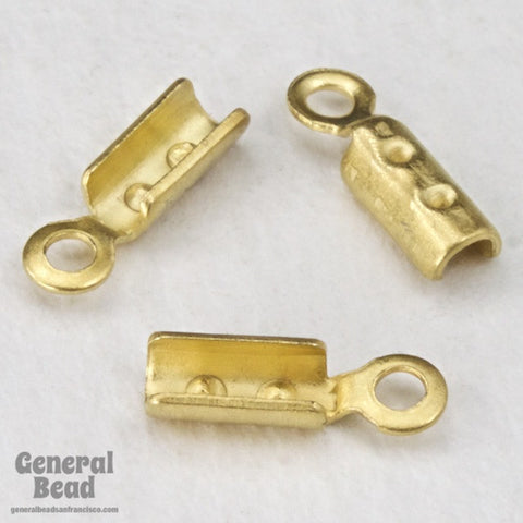 5mm Fold-Over Matte Gold Chain Crimp with Loop #CCH153-General Bead