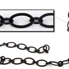 5mm x 9mm Matte Black Flat Oval Chain CC161-General Bead
