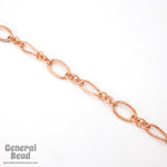 Bright Copper 26mm x 16mm Oval and 25.4mm x 10mm Twisted Link Chain CC234-General Bead