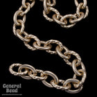 7.5mm x 5.5mm Matte Gold Plain and Twist Link Chain CC237-General Bead