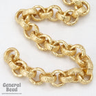 6.3mm Matte Gold Textured Vintage Style Rolo Chain CC253-General Bead