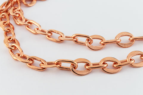 Bright Copper 8mm x 6mm Flat Oval Chain CC164-General Bead