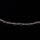 3.5mm Silver/Black Diamond Fire Polished Glass Beaded Rosary Chain #CC99-General Bead