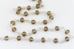3.5mm Silver/Black Diamond Fire Polished Glass Beaded Rosary Chain #CC99-General Bead