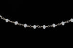 3.5mm Silver/Opal White Fire Polished Glass Beaded Rosary Chain #CC99-General Bead