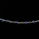 3.5mm Silver/Lt. Sapphire Fire Polished Glass Beaded Rosary Chain #CC99-General Bead