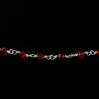 3.5mm Silver/Lt. Siam Fire Polished Glass Beaded Rosary Chain #CC99-General Bead