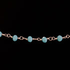 3.5mm Silver/Sky Blue Fire Polished Glass Beaded Rosary Chain #CC99-General Bead