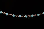 3.5mm Silver/Sky Blue Fire Polished Glass Beaded Rosary Chain #CC99-General Bead
