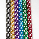 4mm Bright Turquoise/Silver Diamond Cut Aluminum Curb Chain #CC21-General Bead