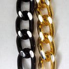 14mm Black/Silver Diamond Cut Aluminum Curb Chain #CC24-General Bead