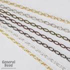 3mm x 4.8mm Bright Silver Textured Oval Chain #CC97-General Bead