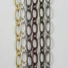 Antique Silver 6.4mm x 3mm Textured Oval Chain CC174-General Bead