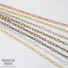 5mm x 3mm Matte Gold Delicate Oval/Peanut Link Chain CC213-General Bead