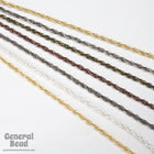 3mm Bright Gold Textured and Plain Rope Chain CC217-General Bead