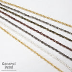 3mm Antique Brass Textured and Plain Rope Chain CC217-General Bead