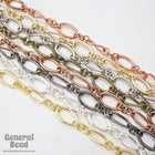 Bright Copper 26mm x 16mm Oval and 25.4mm x 10mm Twisted Link Chain CC234-General Bead