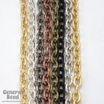 7.5mm x 5.5mm Silver Plain and Twist Link Chain CC237-General Bead