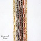 8.5mm x 3mm Gold Rectangle and Round Link Chain CC238-General Bead