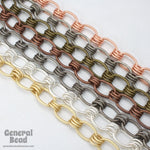 Bright Copper 19mm x 12mm and 10mm x 8mm Textured Link Chain-General Bead