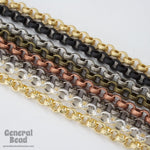 5mm Matte Gold Textured Rolo Chain CC246-General Bead
