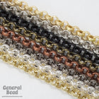 6.3mm Gold Textured Vintage Style Rolo Chain CC253-General Bead