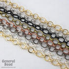 11mm x 7.5mm Antique Brass Plain and Textured Oval Link Chain CC257-General Bead