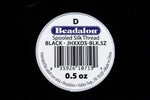 Black Silk Size D Beading Thread (4 Spools, 24 Spools) #CDB008