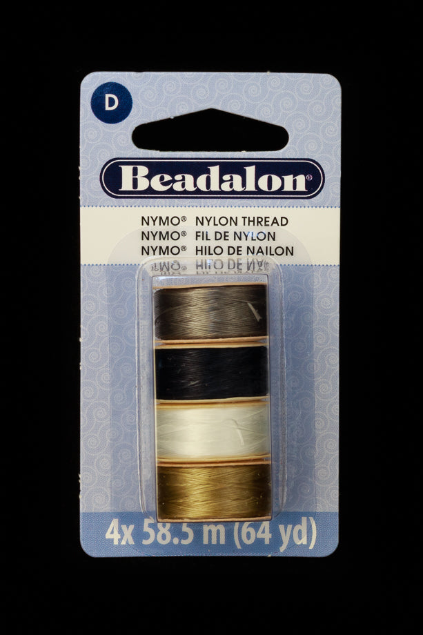 Beadalon Nymo Thread Size D Black/White