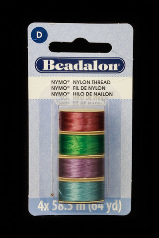 Size D Nymo Thread -Light Gem Tones Mix (4 Packs, 24 Packs) #CDC004