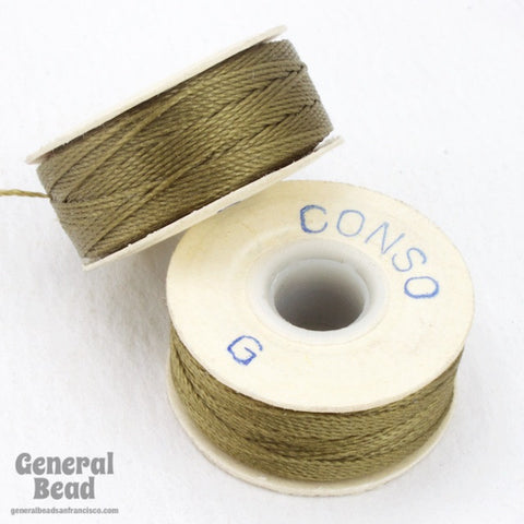 Khaki Conso Nylon Size G Thread-General Bead