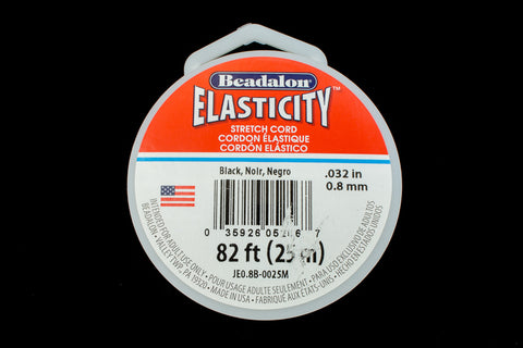 0.5mm Black Elasticity Stretch Cord (By the Yard or 100 Meter Roll) #CDF036-General Bead