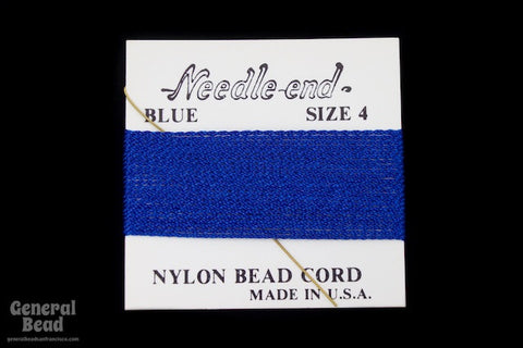 Blue Nylon Size 4 Needle End Bead Cord-General Bead